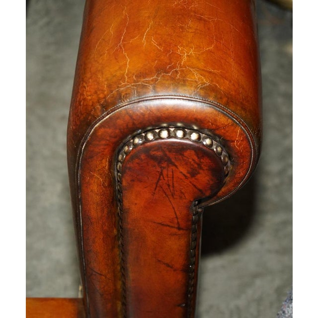 European King Bed Frame in Hand-Dyed Brown Leather from Ralph Lauren For Sale - Image 14 of 18