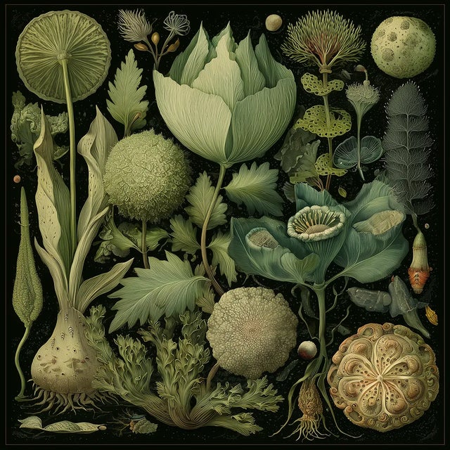 Paper Set of 15 - 90' X 54' Evergreen Organic Modern Gallery Wall Installation Botanical Prints - Dark Green, Unframed For Sale - Image 7 of 17