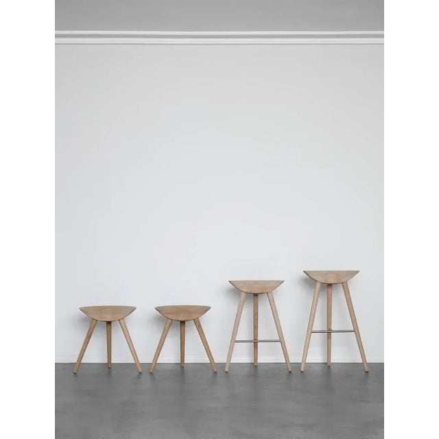 Not Yet Made - Made To Order Set of Oak and Brass Counter Stools by Lassen For Sale - Image 5 of 6
