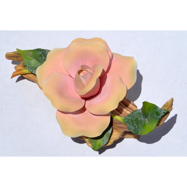 1950s 1950 American Express Rose Sculpture Edward Marshall Boehm Fine Bone China Handmade For Sale - Image 5 of 14
