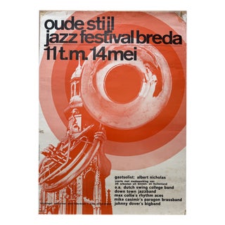 Vintage Oude Stijl Jazz Festival Breda Poster, Netherlands For Sale