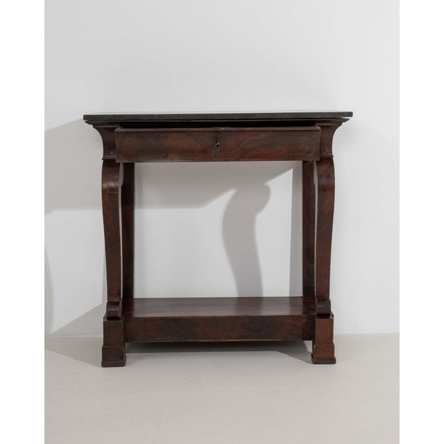 French 19th Century France Brown Wood Console Table For Sale - Image 3 of 11