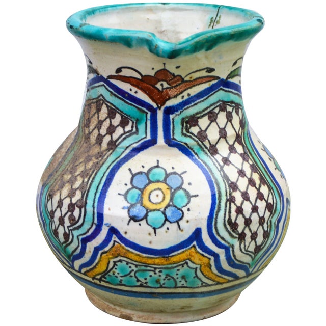 Early 20th Century Polychrome Andalusian Ceramic Pitcher For Sale - Image 4 of 12