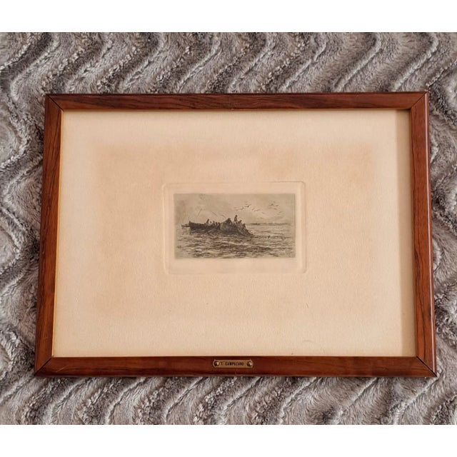 T. Campuzano Y Aguirre, with the Nets, 1894, Engraving, Framed For Sale - Image 10 of 10
