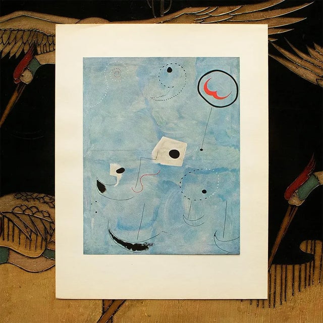Abstract 1940s After Joan Miró, "Personnages" First Edition Swiss Offset Lithograph For Sale - Image 3 of 8