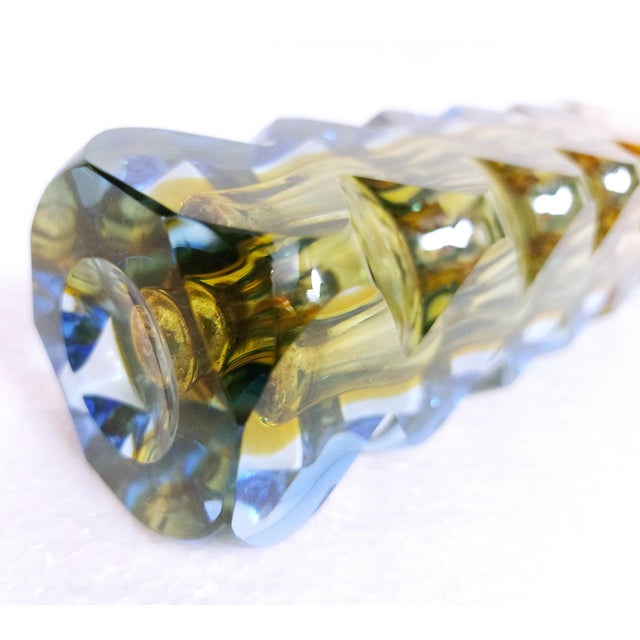 Vintage Czech Bohemian Glass Vase by Oldřich Lípský for Exbor, 1962 For Sale - Image 12 of 15