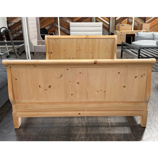 Design Plus Gallery presents Queen Size Pine Sleigh Bed Frame from Macys. Constructed from pine wood, the frame showcases...