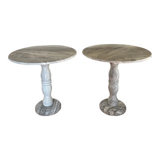 Vintage Italian Carrara Marble Bistro Tables For Sale