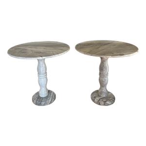 Vintage Italian Carrara Marble Bistro Tables