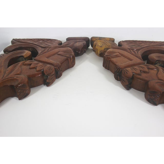 Early 21st Century Antique Carved Wood Shelf Brackets Corbels Female Ship Figurehead Large Heavy, a Pair For Sale - Image 5 of 16