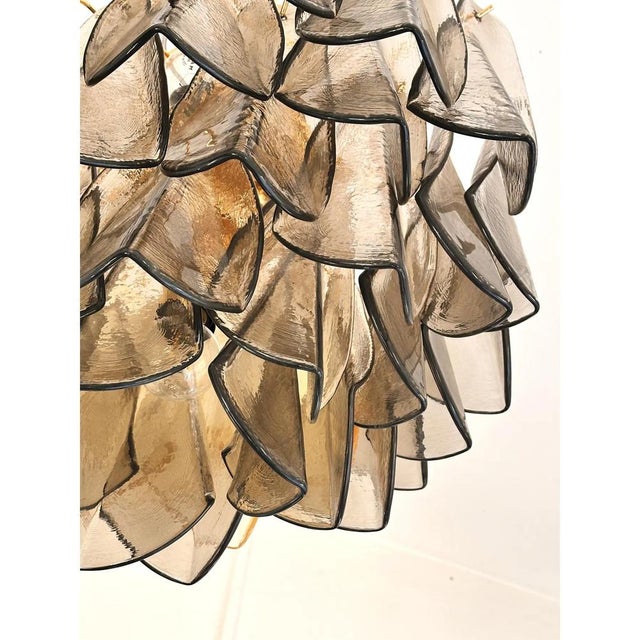 Early 21st Century Smoked-Fumè Rondini Murano Glass Chandelier by Simoeng For Sale - Image 5 of 10