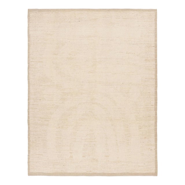 Modern Rug & Kilim’s Modern Textural Rug in Beige and Cream With Ribbed Patterns For Sale - Image 3 of 7