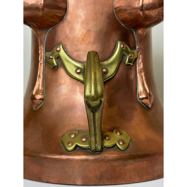 Late 19th Century Beautiful Antique Dutch Copper Quatrefoil Cachepot Home Garden Planter With Brass Handles, Tulip Motif, Late 19th C For Sale - Image 5 of 16