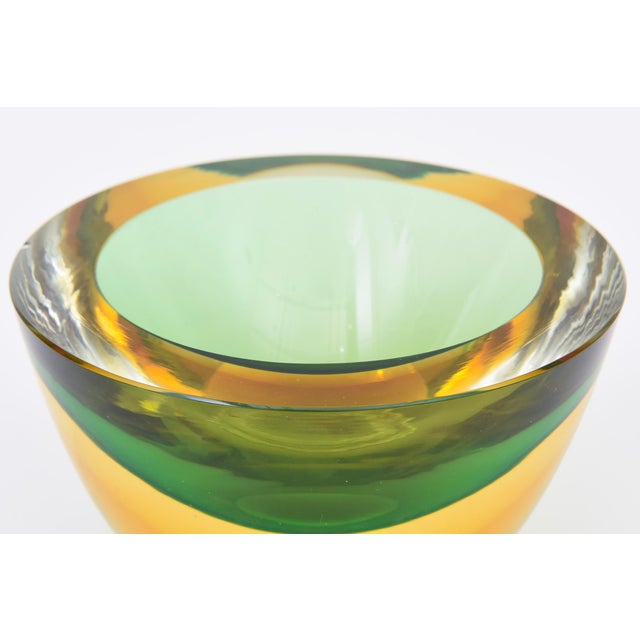 Vintage Murano Sommerso Glass Chunky Geode Bowl Signed Salviati, Italy, 1970's For Sale - Image 14 of 14