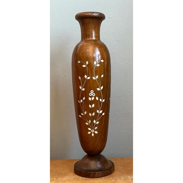 Vintage Mother of Pearl Inlay Vase For Sale - Image 12 of 12