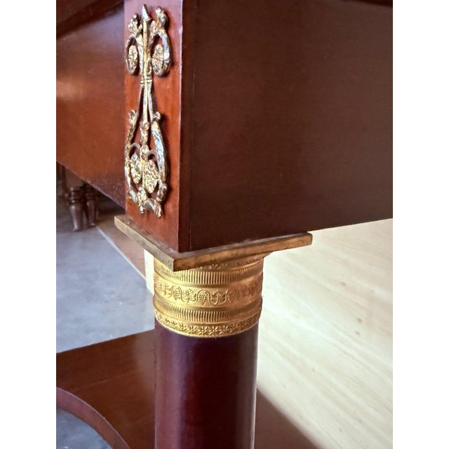 Antique French Empire Fruitwood Console Table with drawer, Early 20th Century For Sale - Image 12 of 18