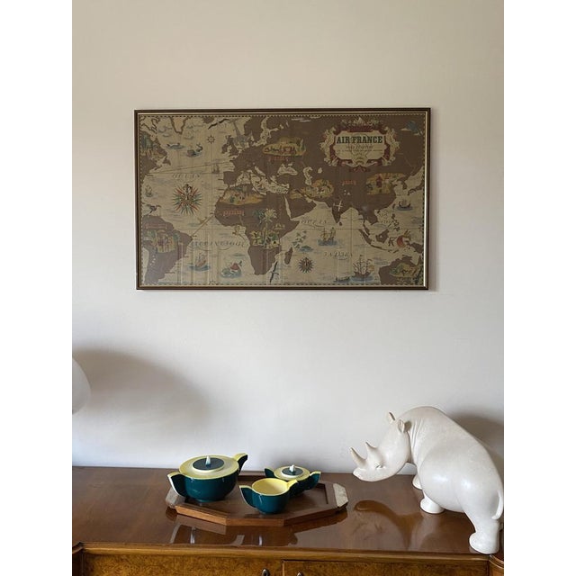 Air France Nova and Vetera Poster Map by Lucien Boucher, Paris, France, 1939 For Sale - Image 17 of 18