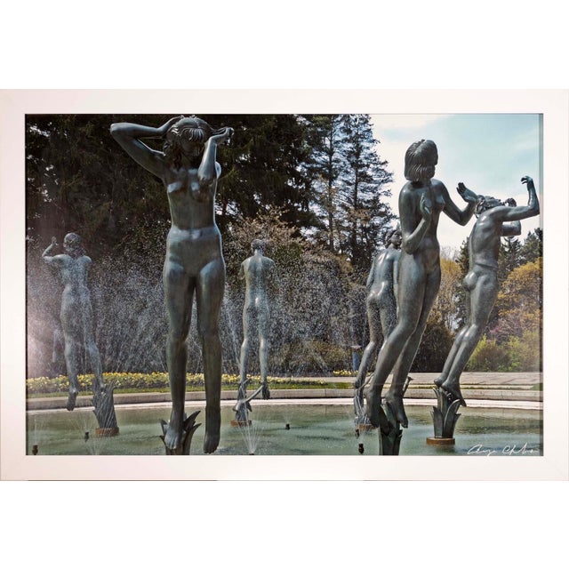 Cranbrook Amye Charfoos Orpheus Fountain by Carl Milles Color Photograph Signed For Sale