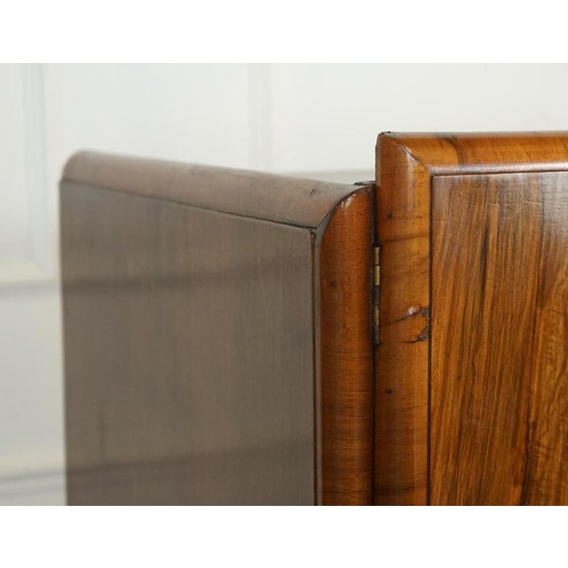 Gold Small Art Deco Compact Burr Walnut Wardrobe For Sale - Image 8 of 17
