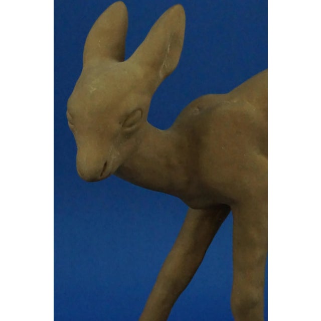 20th Century Art Deco Sculpture of a Fawn in Majolicated Terracotta by Else Bach for Karlsruhe, Germany For Sale - Image 11 of 18