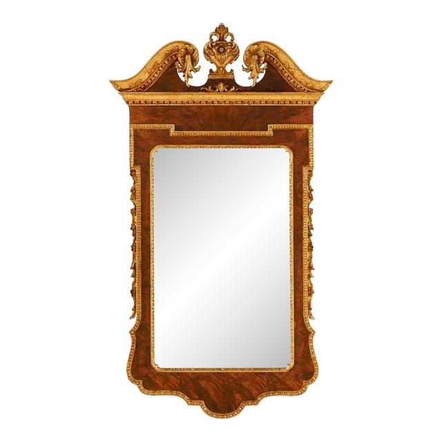 George II Style Pier Console Mirror Burl Walnut and Parcel G For Sale