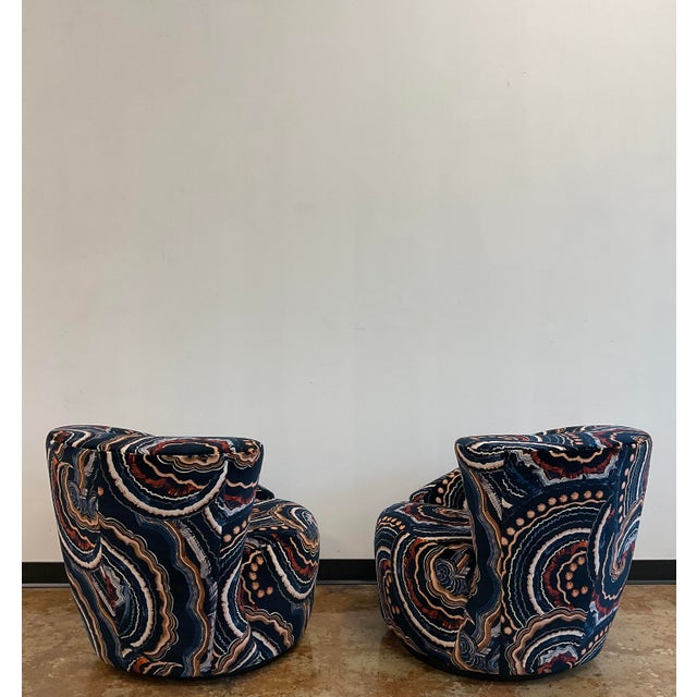 1980s Pair of Nautilus Swivel Chairs by Vladimir Kagan for Directional For Sale - Image 9 of 15