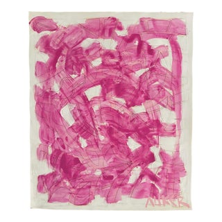 Contemporary Abstract Painting in Paper by CL Auker, Pink and White Abstract For Sale
