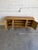 Brown Vintage Danish Oak Sideboard Cabinet in Style of Henning, Brutalist Leaded Glass Credenza For Sale - Image 8 of 10