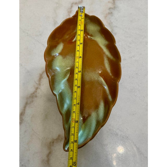 Mid 20th Century Frankoma Prairie Green Pottery Footed Leaf Dishes #225 - Pair For Sale - Image 10 of 10