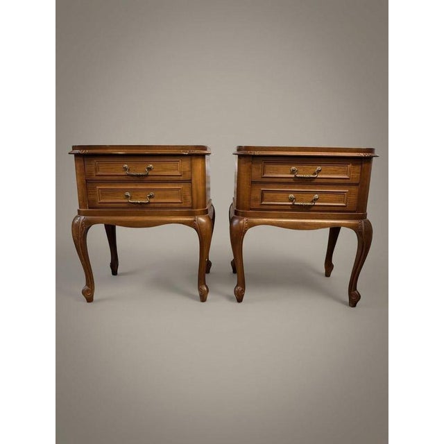 2000 - 2009 Vintage French Carved Bedside Tables, Set of 2 For Sale - Image 5 of 5