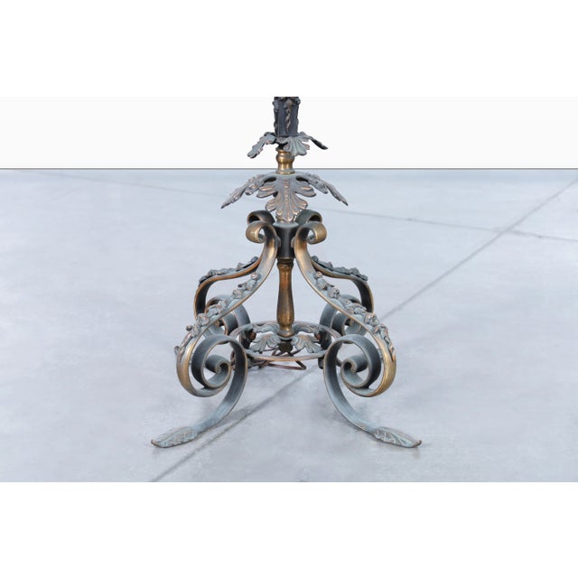 Mid-Century Modern Antique 19th Century French Gothic Revival Bronze Candelabra Floor Lamp For Sale - Image 3 of 12