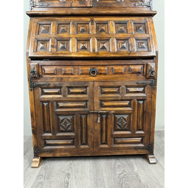 19th Century Neo-Renaissance Carved Wooden Writing Desk For Sale - Image 10 of 12