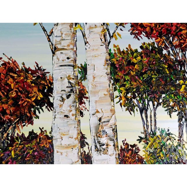 Maya Eventov "Autumn's Arrival" Original Acrylic Painting on Canvas Custom Frame For Sale In Denver - Image 6 of 10