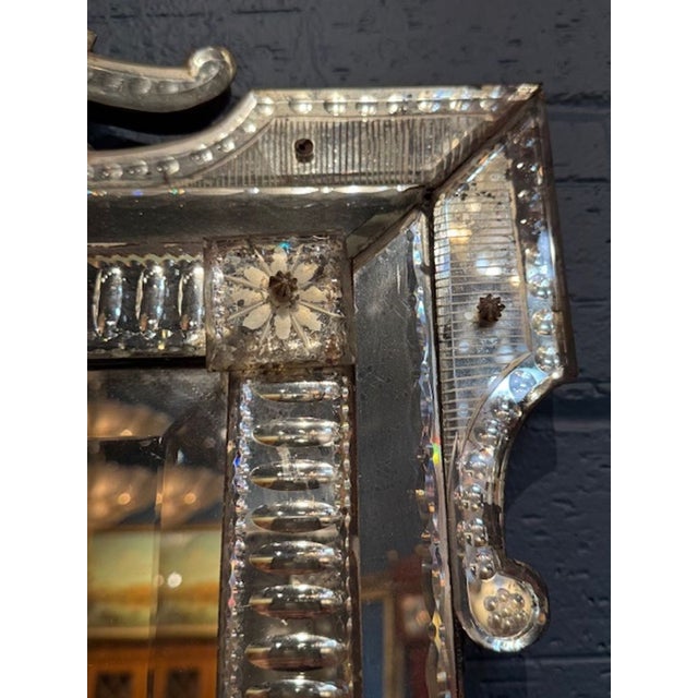 Vintage Venetian Etched Glass Mirror For Sale - Image 4 of 6