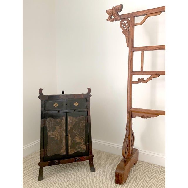 Black 18th Century Rare Japanese Traveling Cabinet Oi Edo Period For Sale - Image 8 of 16