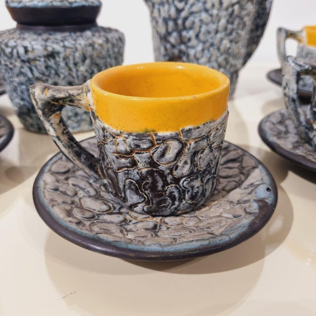 Ceramic Mid-Century Ceramic Coffee Service, 1960s, Set of 7 For Sale - Image 7 of 11