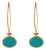 Turquoise Gemstone & Gold Dangle Earrings, A Pair For Sale