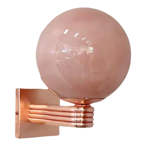 Satin Copper and Opaque Coral Glass Deco Sconce by Fabio Ltd