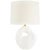 AERIN by Visual Comfort Signature Adria 25" Cordless Table Lamp in Plaster White with Linen Shade For Sale