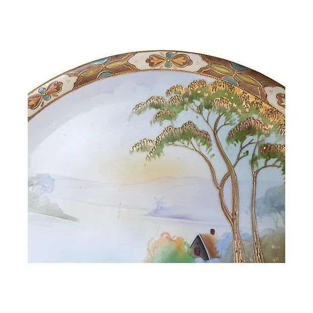 Antique Hand-Painted Nippon Platter For Sale - Image 4 of 6