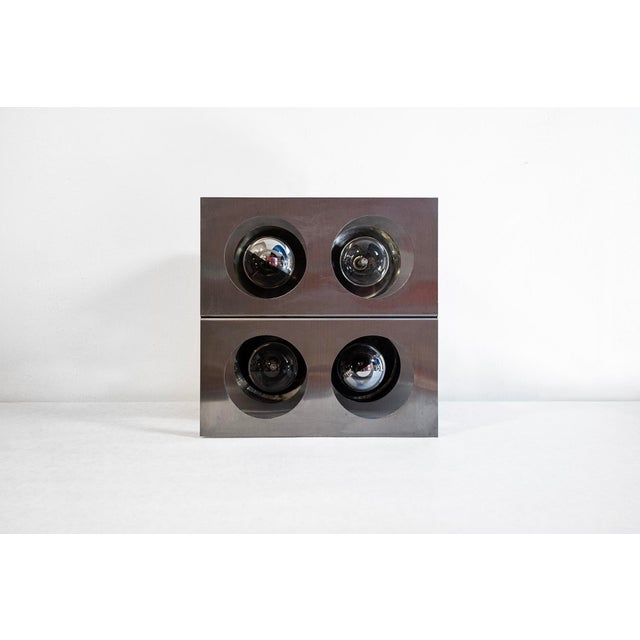 Four-Light Steel Sculptural Light from Roche Bobois, France, 1970s For Sale - Image 3 of 7