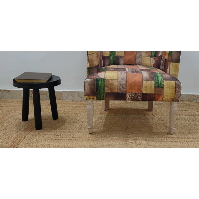 Wooden Handcrafted Mid Century Small Solid Wood Milking Stool For Sale - Image 4 of 10