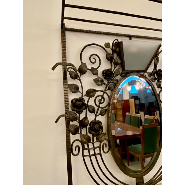 1920s French Art Deco Hall Tree Coat Rack With Glass Light Sconce For Sale - Image 5 of 9