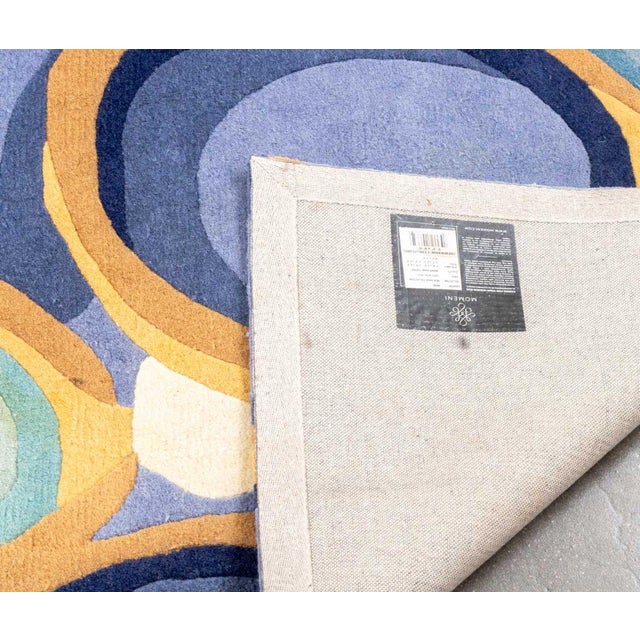 Textile Momeni Blue New Wave Rug, 8' X 5' 2" For Sale - Image 7 of 8