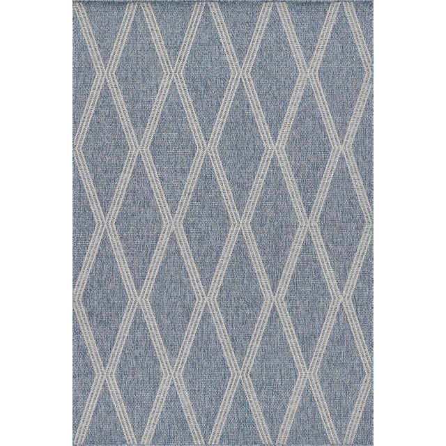 Momeni Contemporary Indoor/Outdoor Hampton Inlet Rug in Blue, 6'6" x 9' For Sale - Image 9 of 9