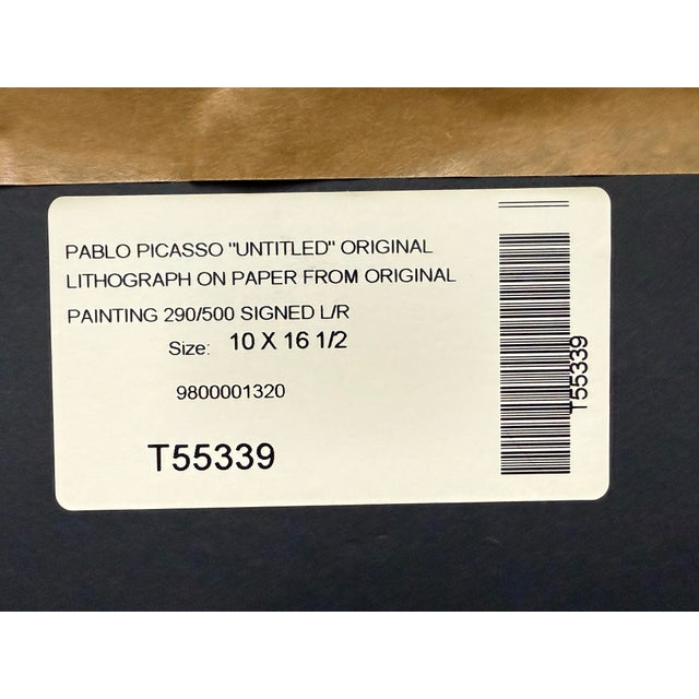 Pablo Picasso Framed Limited-Edition “Untitled” Lithograph Edition 290 of 500 For Sale - Image 11 of 12