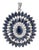 11 CTW Blue Sapphire & Diamond Halo Pendant in 925 Sterling Silver For Sale