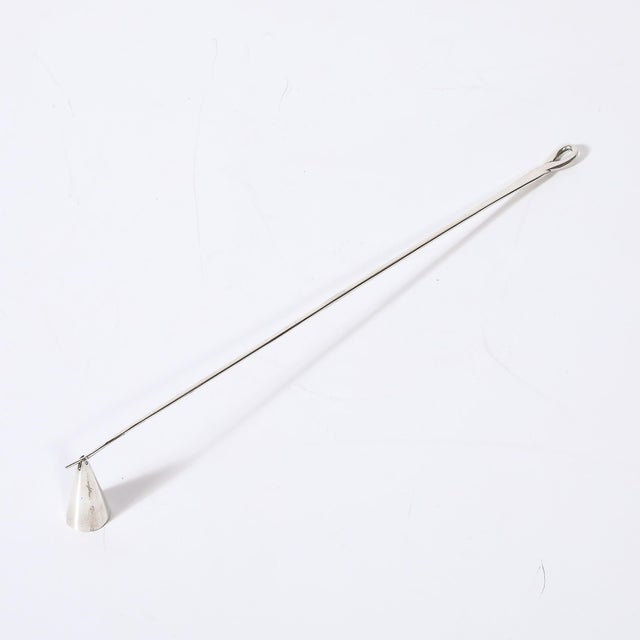 Modern Sterling Silver Padova Pattern Candle Snuffer by E. Peretti Signed Tiffany & Co. For Sale - Image 3 of 14