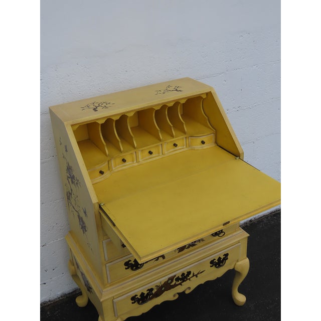 Late 20th Century French Hand Painted Small Secretary Desk 6887 For Sale - Image 5 of 17