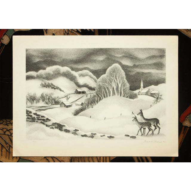 1939 After Ernest Fiene "Winter Evening", First Edition Period Offset Lithograph For Sale In Dallas - Image 6 of 9